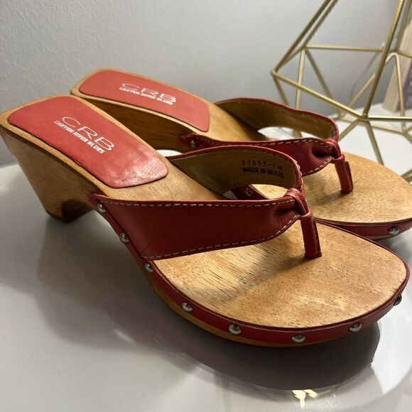 CRB Canyon River Blues Wooden Sandal Shoes - Picture 2 of 9